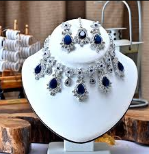 Luxury Blue Stone Jewelry Set for Women – Necklace & Earrings Set